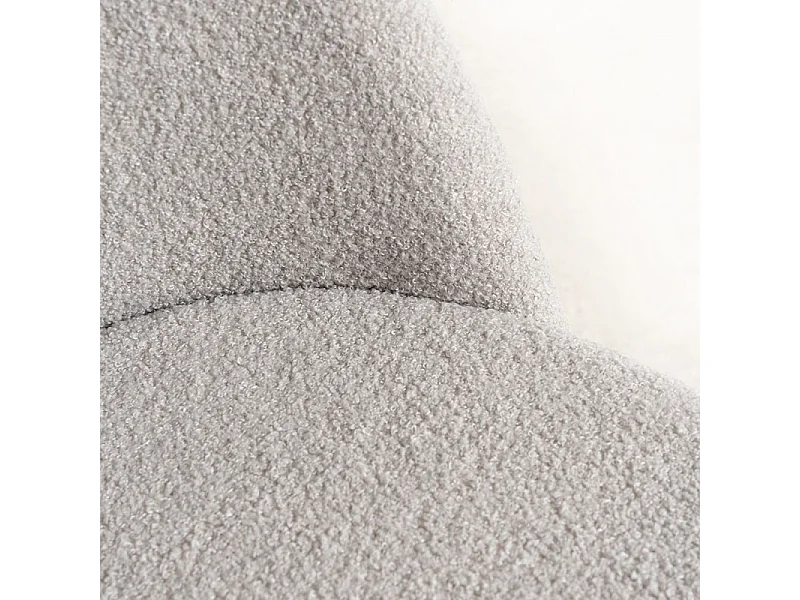 Lot de 2 chaise Kazon - Tissu à bouclettes élégant et pieds métal effet bois clair-Couleur Gris