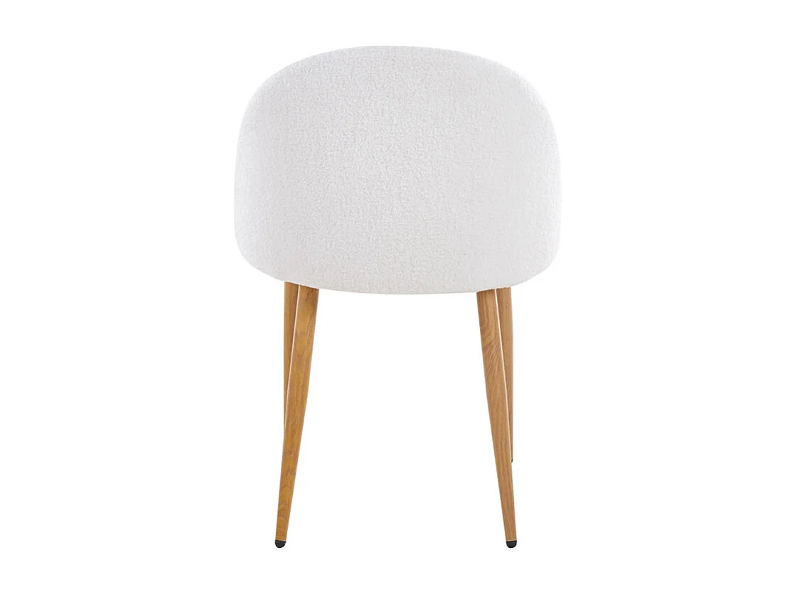 Juego de 2 sillas Kazon: elegante tejido de rizo y patas de metal con efecto madera clara-Color Gris