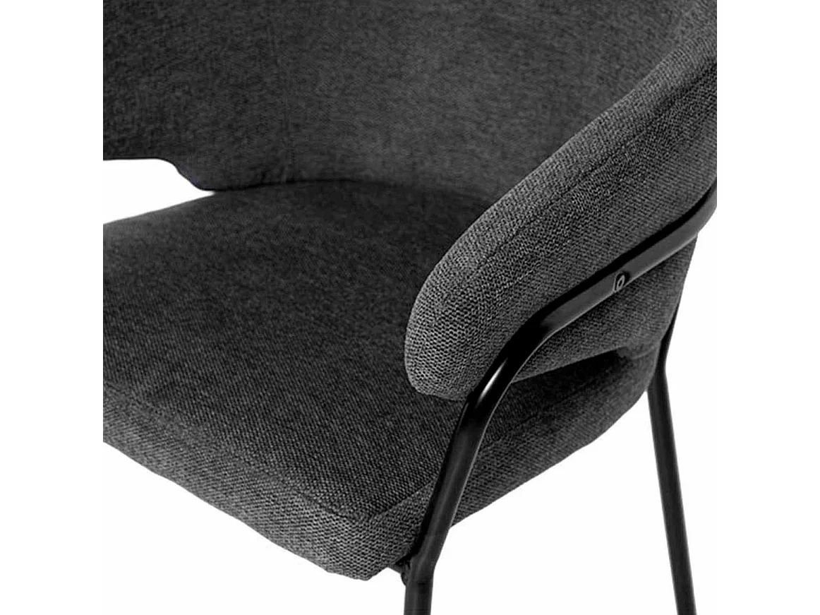 Chaise en tissu Florina – Design minimaliste et confort supérieur-Couleur Gris foncé