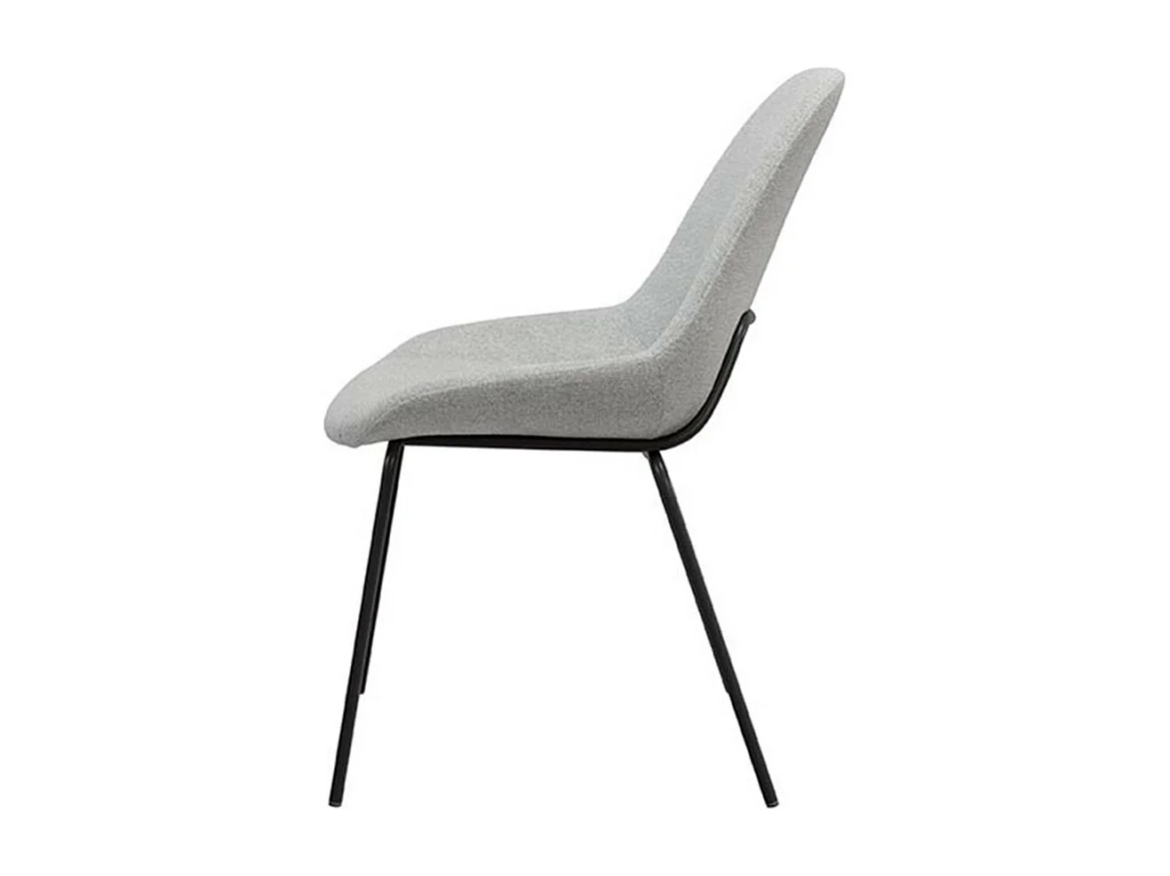 Chaise en tissu avec pieds en métal noir laqué Livia – Design moderne et sophistiqué-Couleur Gris clair