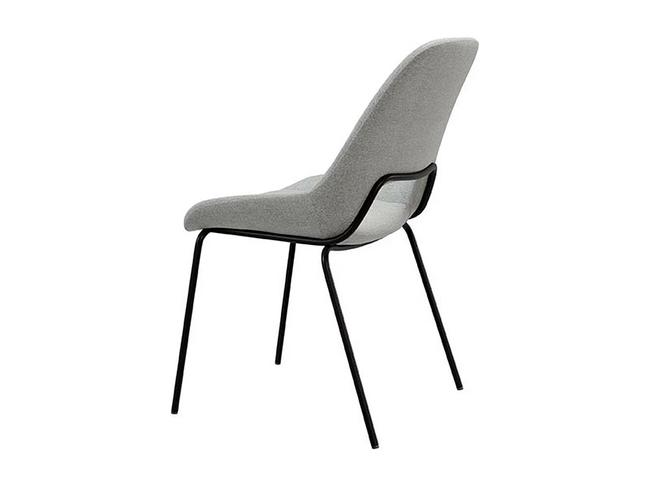 Chaise en tissu avec pieds en métal noir laqué Livia – Design moderne et sophistiqué-Couleur Gris clair