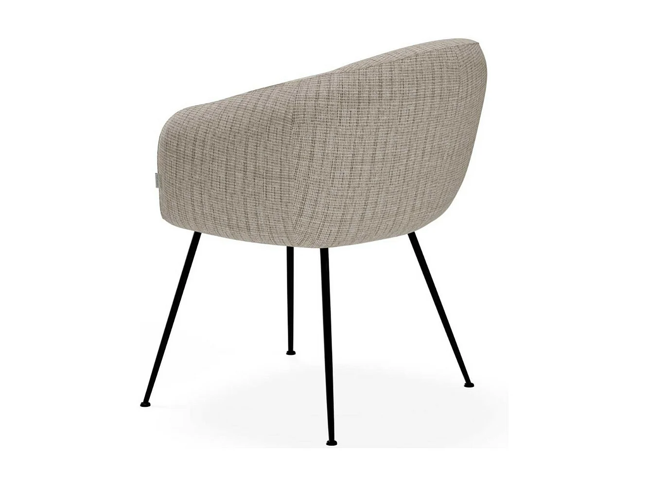 Chaise en tissu avec pieds métal noir Youga – Design galbé et confort éxceptionnel-Couleur Marron clair