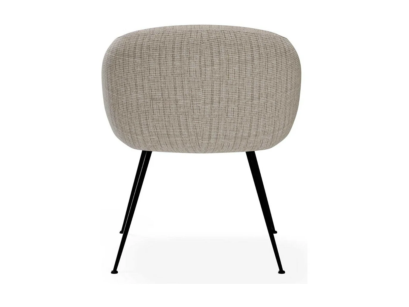 Chaise en tissu avec pieds métal noir Youga – Design galbé et confort éxceptionnel-Couleur Marron clair