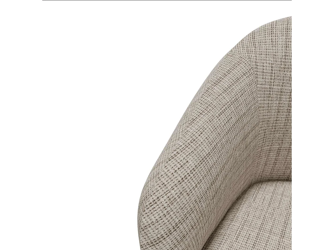 Chaise en tissu avec pieds métal noir Youga – Design galbé et confort éxceptionnel-Couleur Marron clair