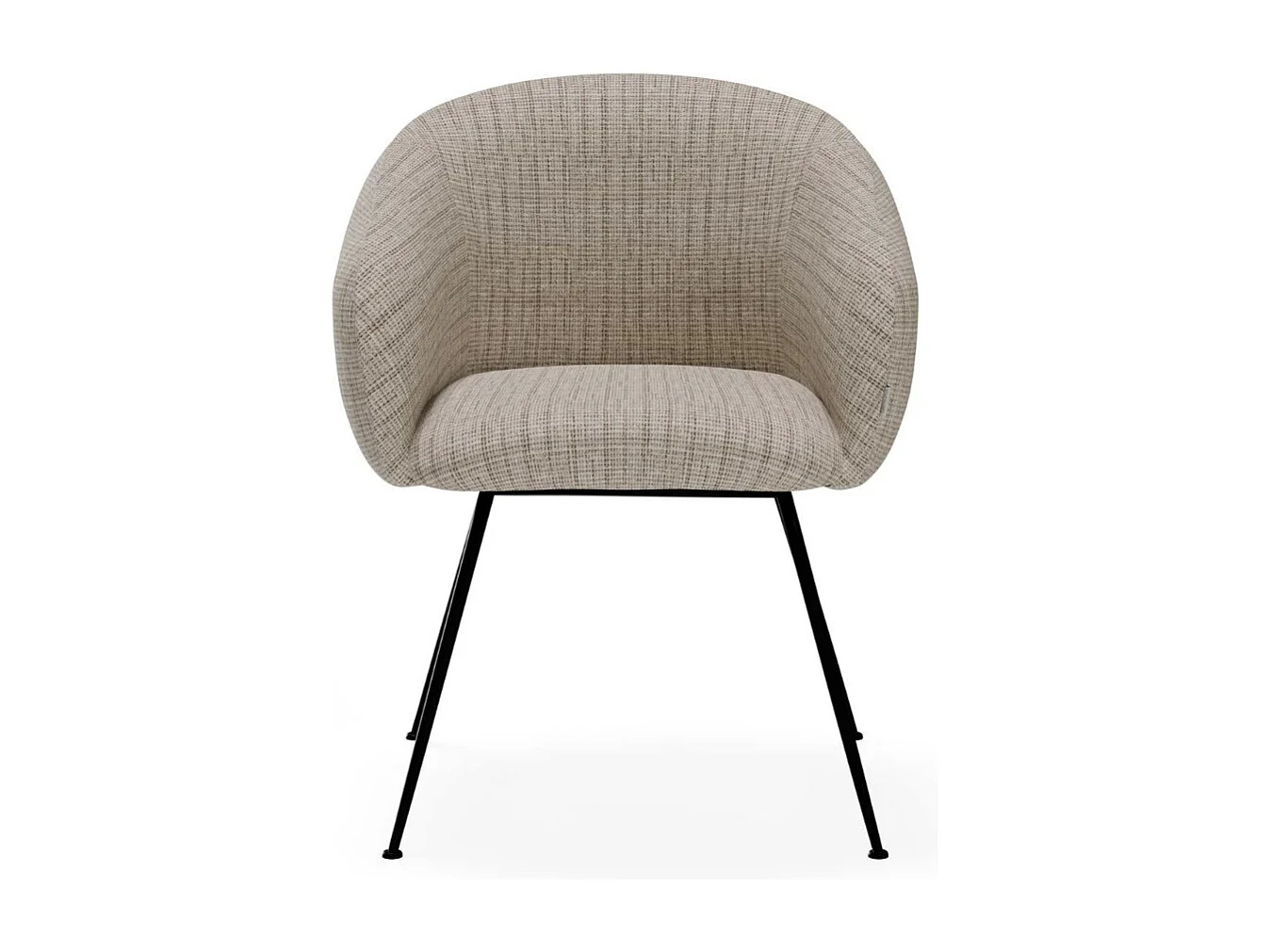 Chaise en tissu avec pieds métal noir Youga – Design galbé et confort éxceptionnel-Couleur Marron clair