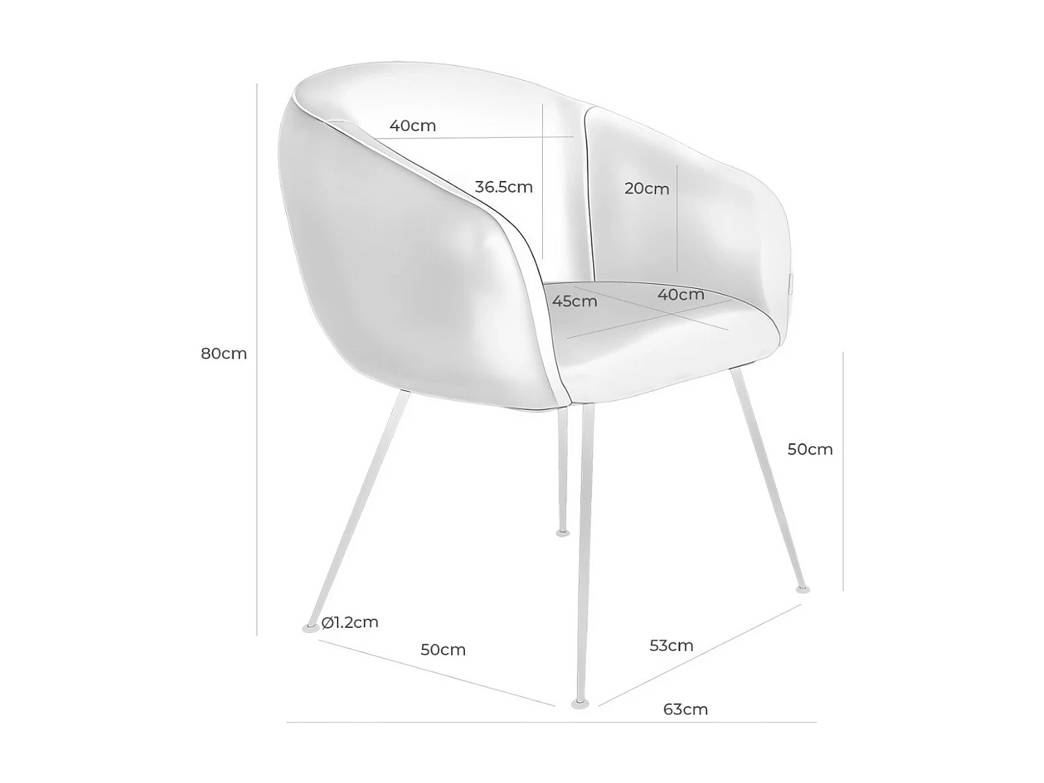 Chaise en tissu avec pieds métal noir Youga – Design galbé et confort éxceptionnel-Couleur Marron clair