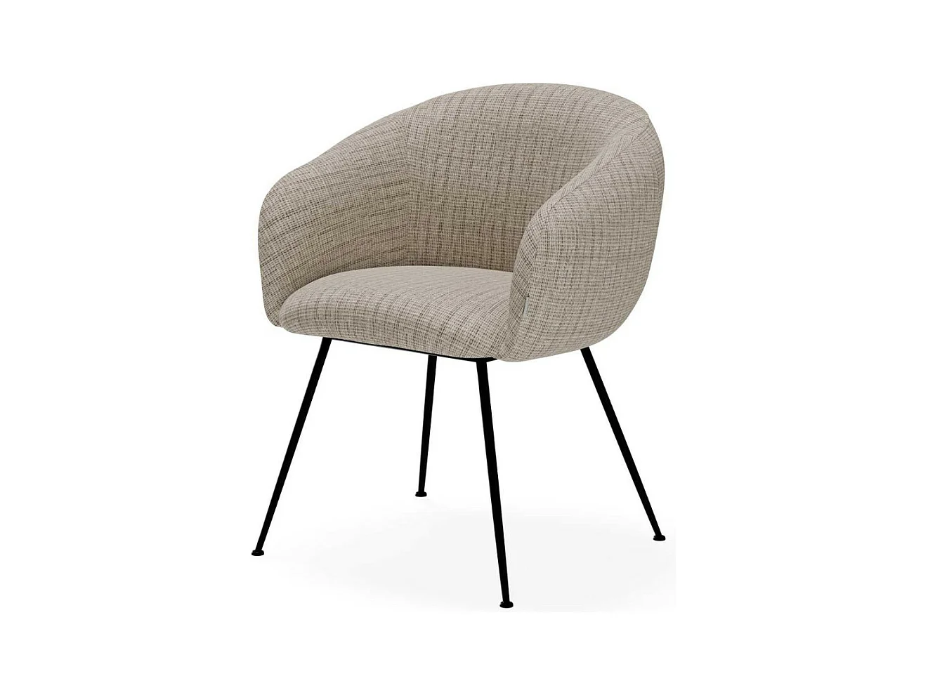 Chaise en tissu avec pieds métal noir Youga – Design galbé et confort éxceptionnel-Couleur Marron clair