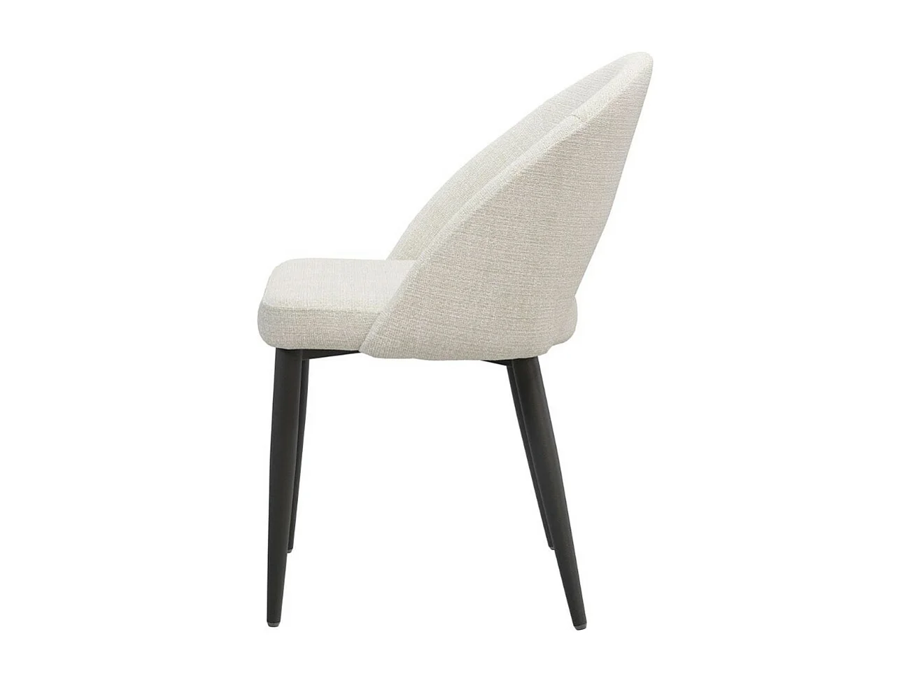 Chaise incurvée et rembourrée Barry – Élégance et confort ergonomique-Couleur Beige clair