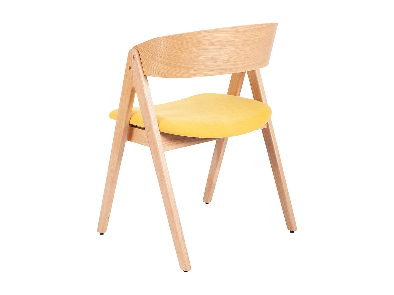 Chaise premium Merka – Structure en bois et assise en tissu confortable-Couleur Naturel/Jaune