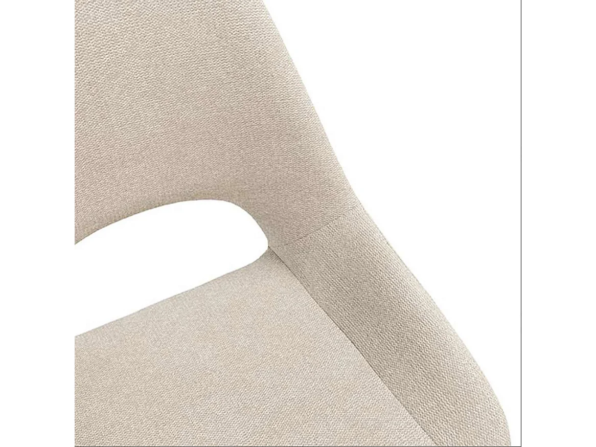 Chaise en tissu avec pieds en métal noir laqué Livia – Design moderne et sophistiqué-Couleur Beige