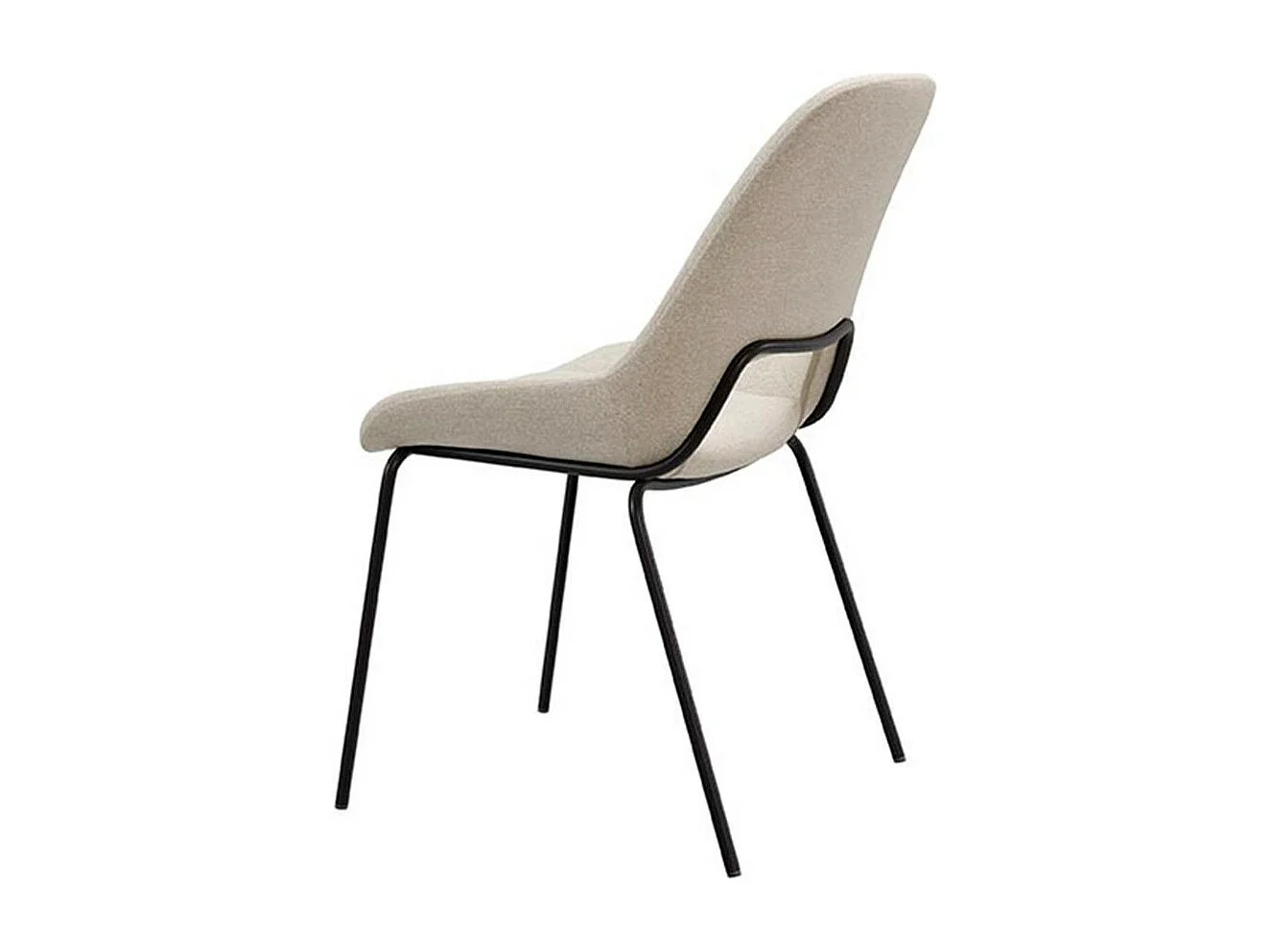Chaise en tissu avec pieds en métal noir laqué Livia – Design moderne et sophistiqué-Couleur Beige