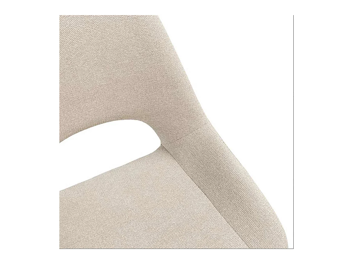 Chaise en tissu avec pieds en métal noir laqué Livia – Design moderne et sophistiqué-Couleur Beige