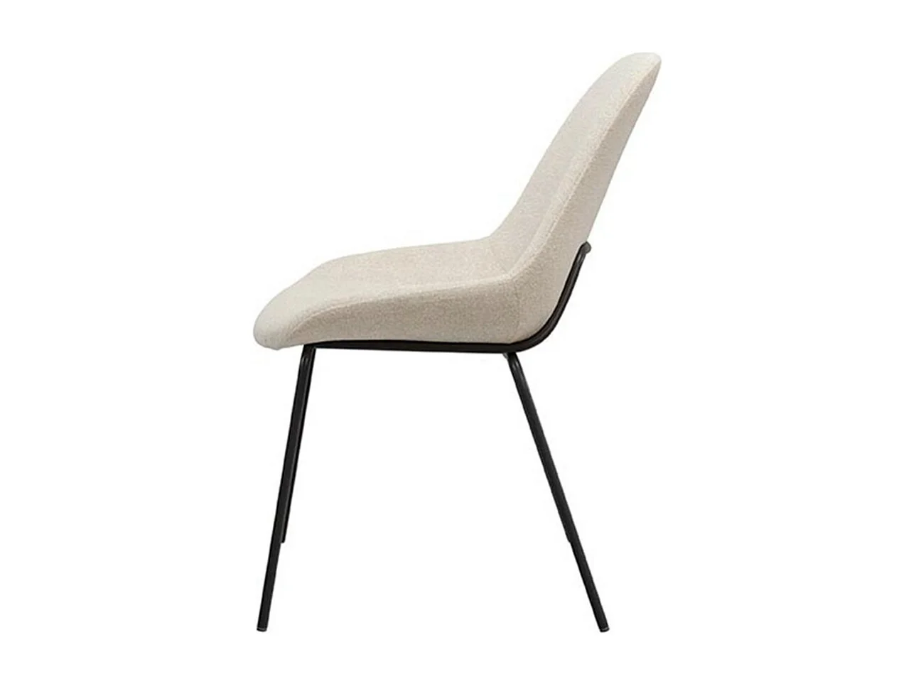 Chaise en tissu avec pieds en métal noir laqué Livia – Design moderne et sophistiqué-Couleur Beige