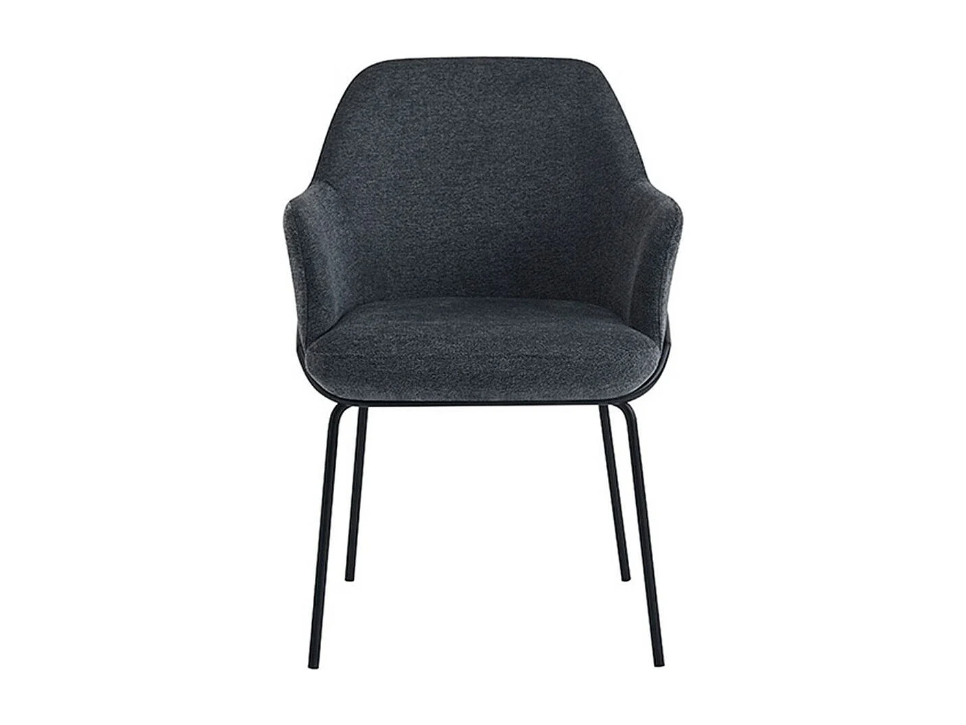 Chaise en tissu avec pieds métal noir Abigail – Design ergonomique et confortable-Couleur Gris foncé