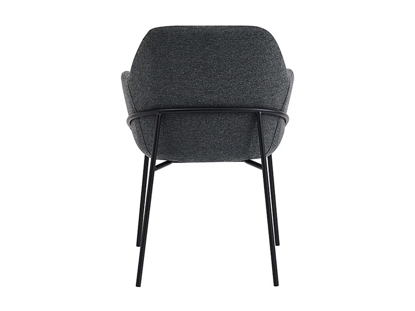 Chaise en tissu avec pieds métal noir Abigail – Design ergonomique et confortable-Couleur Gris foncé