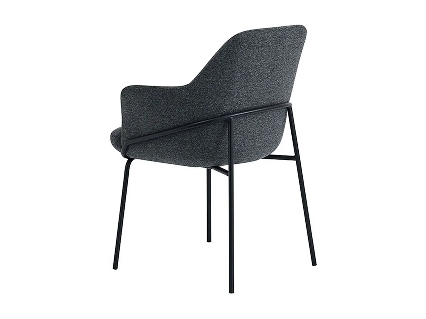 Chaise en tissu avec pieds métal noir Abigail – Design ergonomique et confortable-Couleur Gris foncé