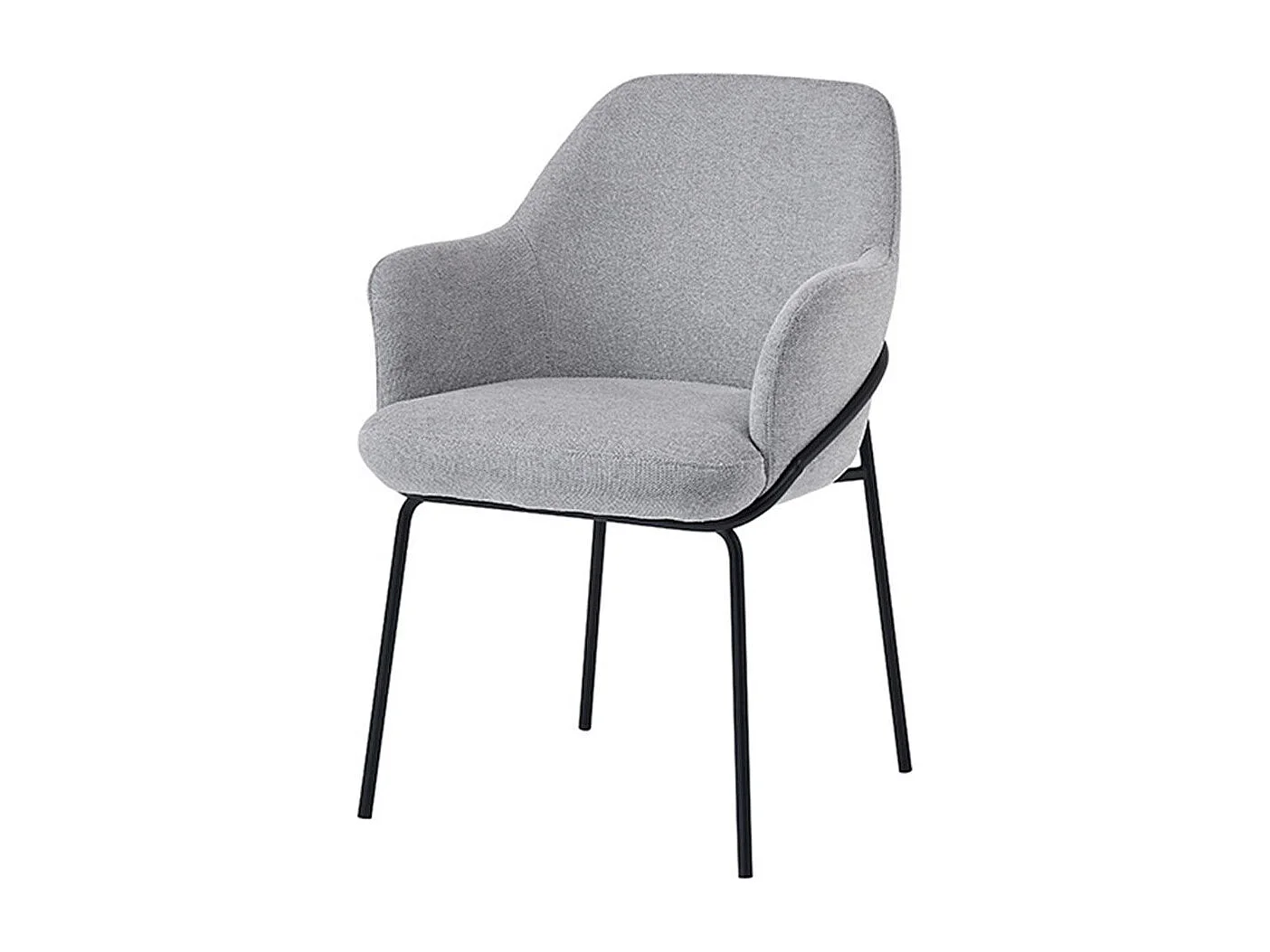 Chaise en tissu avec pieds métal noir Abigail – Design ergonomique et confortable-Couleur Gris foncé