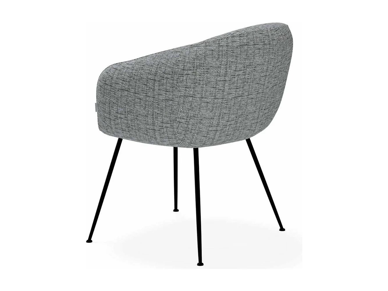 Chaise en tissu avec pieds métal noir Youga – Design galbé et confort éxceptionnel-Couleur Gris