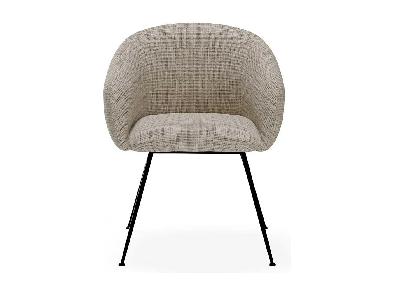 Chaise en tissu avec pieds métal noir Youga – Design galbé et confort éxceptionnel-Couleur Gris