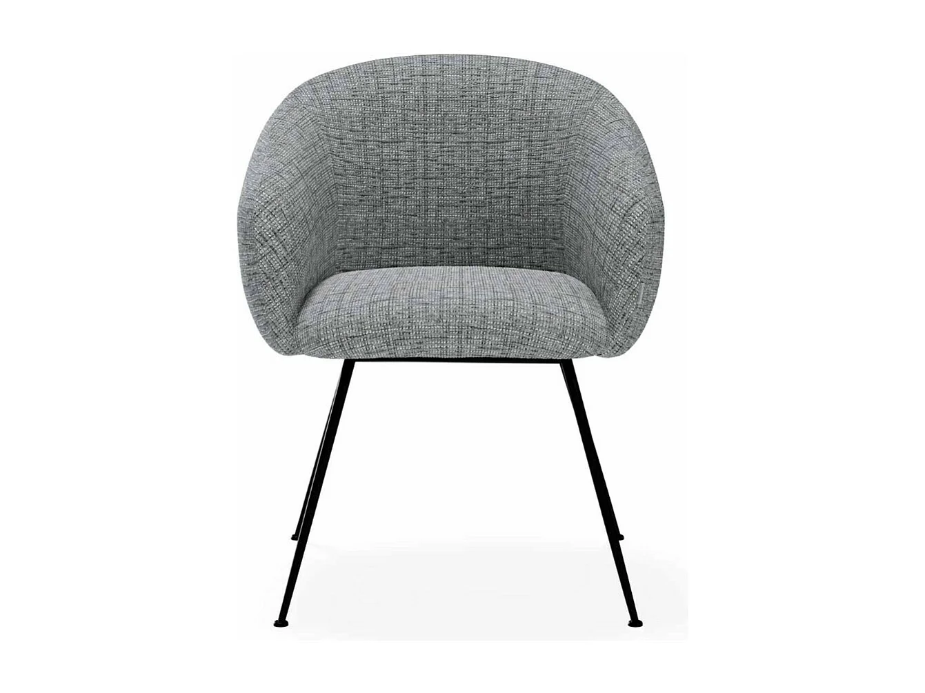 Chaise en tissu avec pieds métal noir Youga – Design galbé et confort éxceptionnel-Couleur Gris