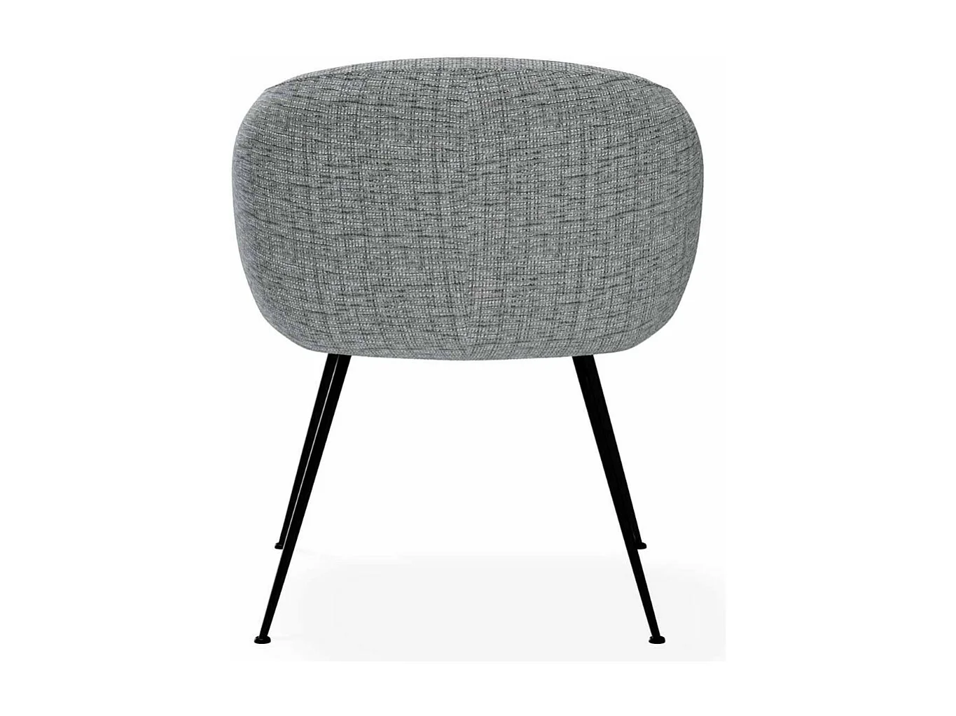 Chaise en tissu avec pieds métal noir Youga – Design galbé et confort éxceptionnel-Couleur Gris