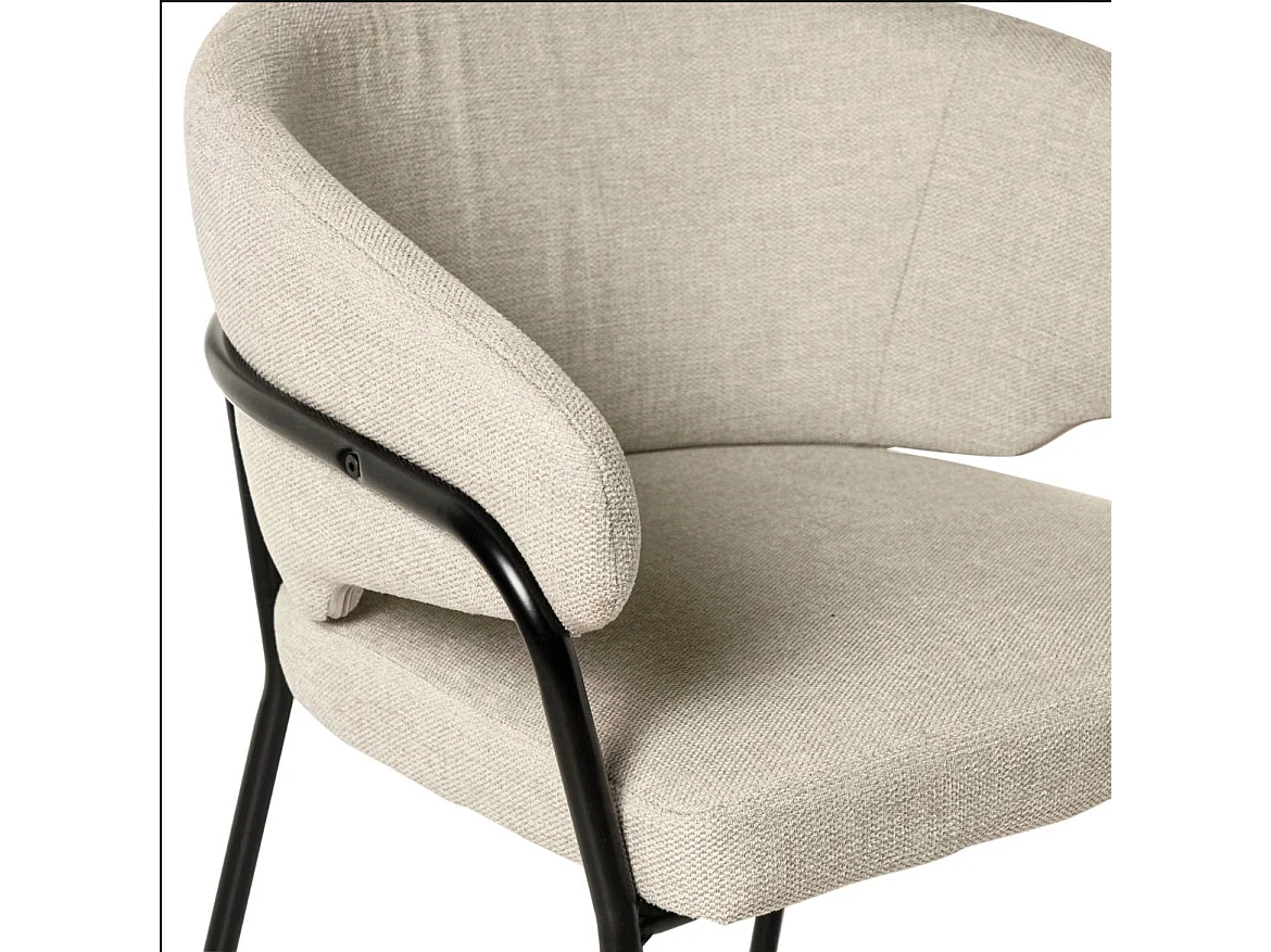 Chaise en tissu Florina – Design minimaliste et confort supérieur-Couleur Beige clair