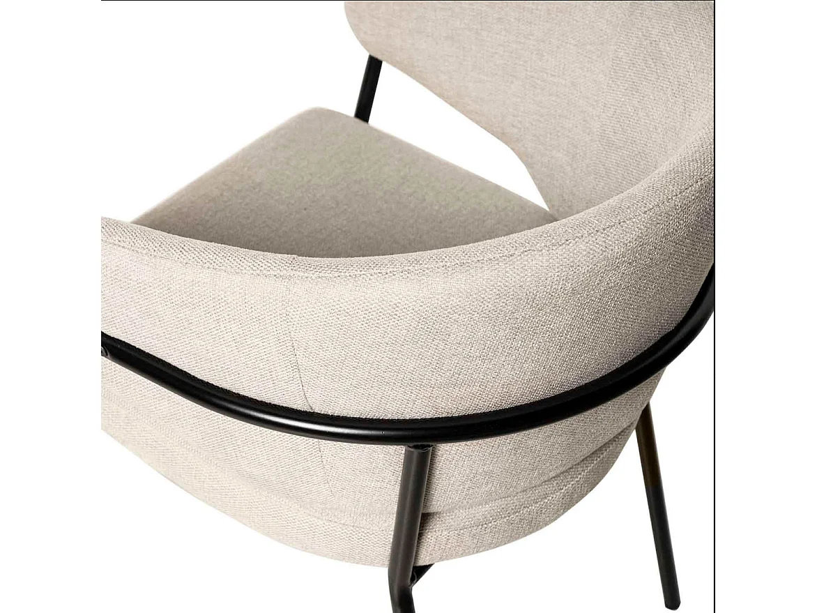 Chaise en tissu Florina – Design minimaliste et confort supérieur-Couleur Beige clair