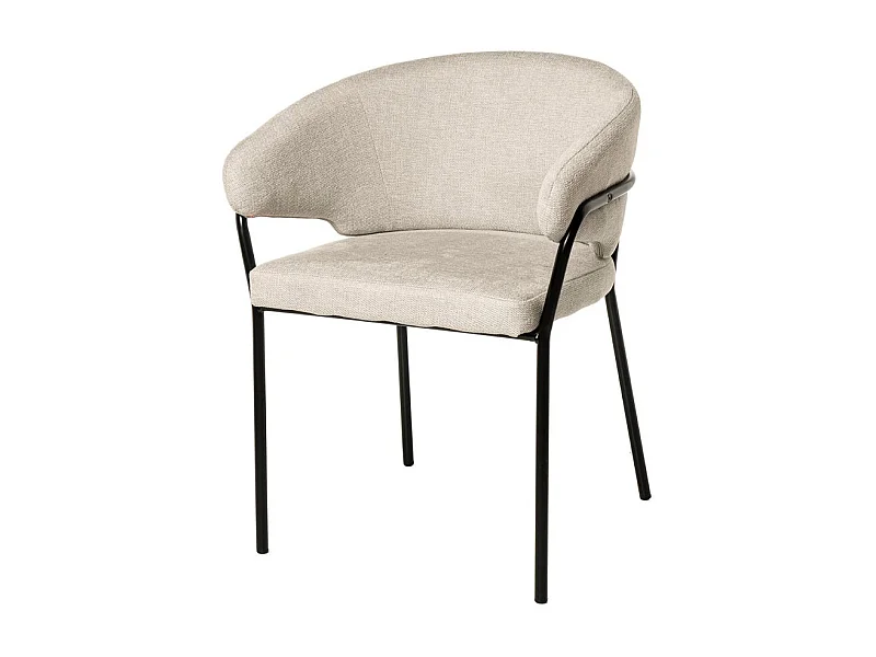 Chaise en tissu Florina – Design minimaliste et confort supérieur-Couleur Beige clair