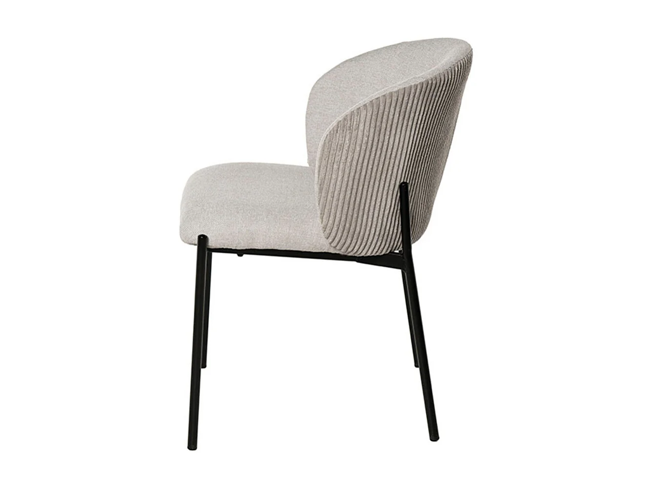 Chaise en tissu lisse et velouté Laina – Style et douceur-Couleur Beige clair