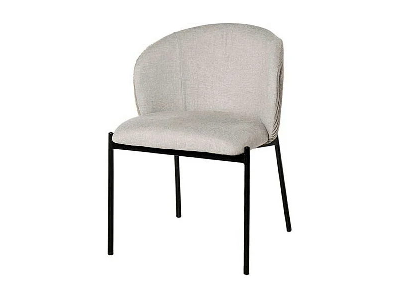 Chaise en tissu lisse et velouté Laina – Style et douceur-Couleur Beige clair