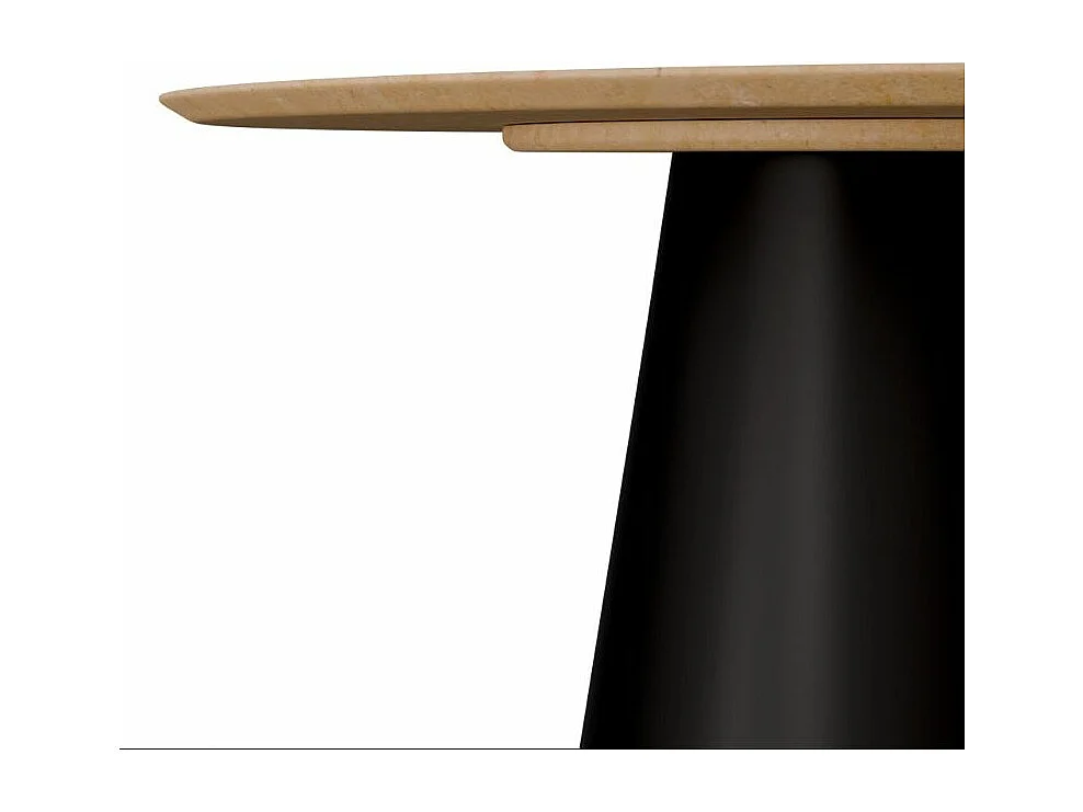Table ronde Kyria – Design minimaliste et élégance contemporaine-Couleur Naturel/Noir