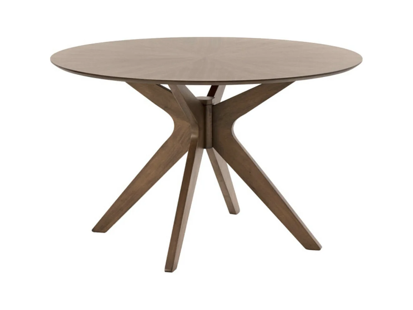 Table à manger ronde Kamila en chêne ou noyer – Harmonie de charme et style naturel-Couleur Marron-Diamètre 100 cm