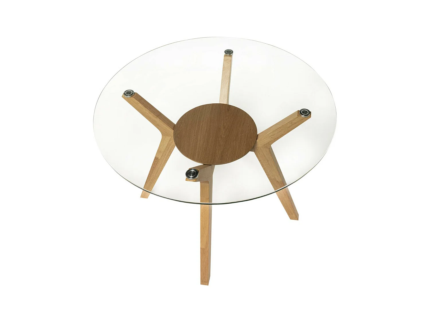 Table ronde Sarena en chêne ou noyer – Alliance parfaite de charme et style naturel-Couleur Naturel-Diamètre 100 cm