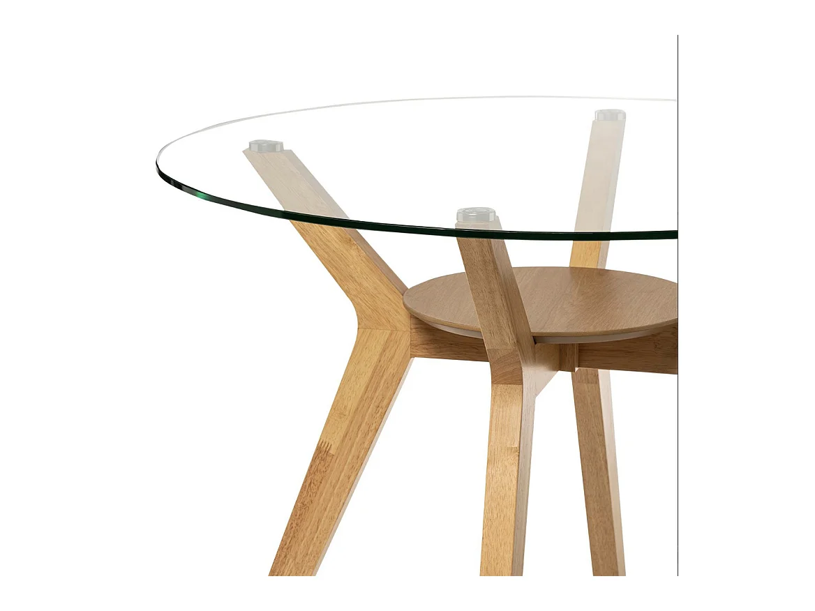 Table ronde Sarena en chêne ou noyer – Alliance parfaite de charme et style naturel-Couleur Naturel-Diamètre 100 cm