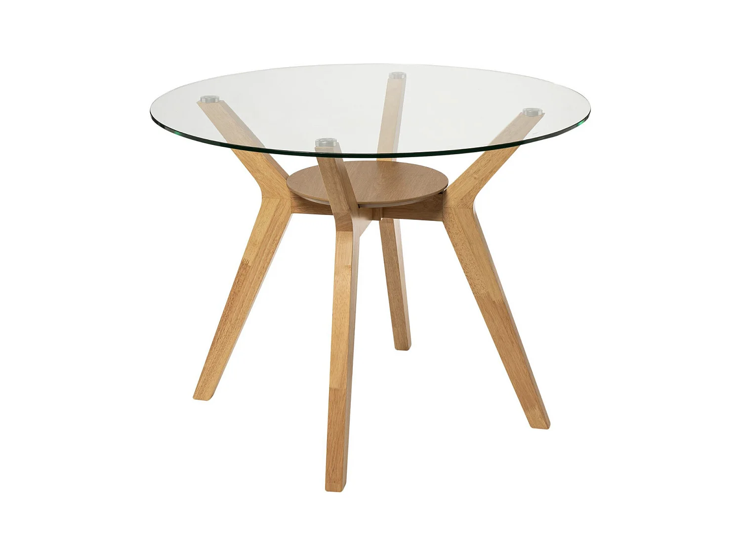 Table ronde Sarena en chêne ou noyer – Alliance parfaite de charme et style naturel-Couleur Naturel-Diamètre 100 cm