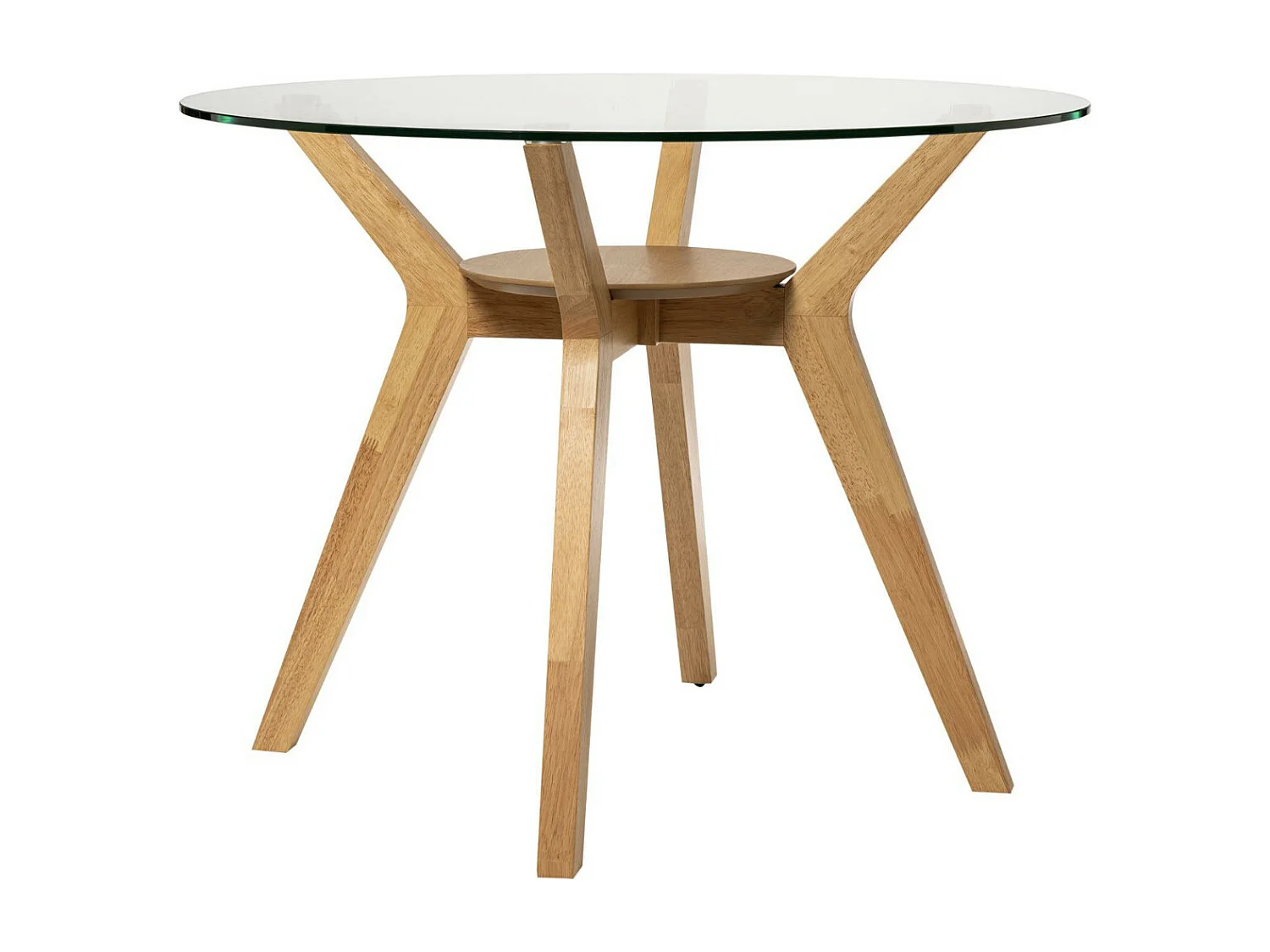 Table ronde Sarena en chêne ou noyer – Alliance parfaite de charme et style naturel-Couleur Naturel-Diamètre 100 cm