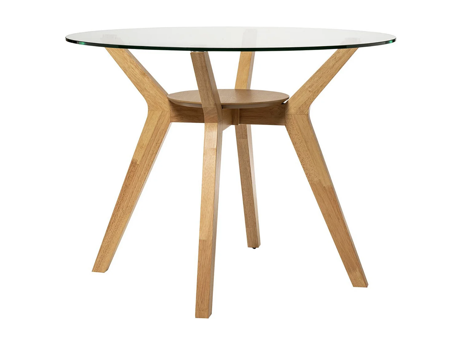 Table ronde Sarena en chêne ou noyer – Alliance parfaite de charme et style naturel-Couleur Naturel-Diamètre 100 cm