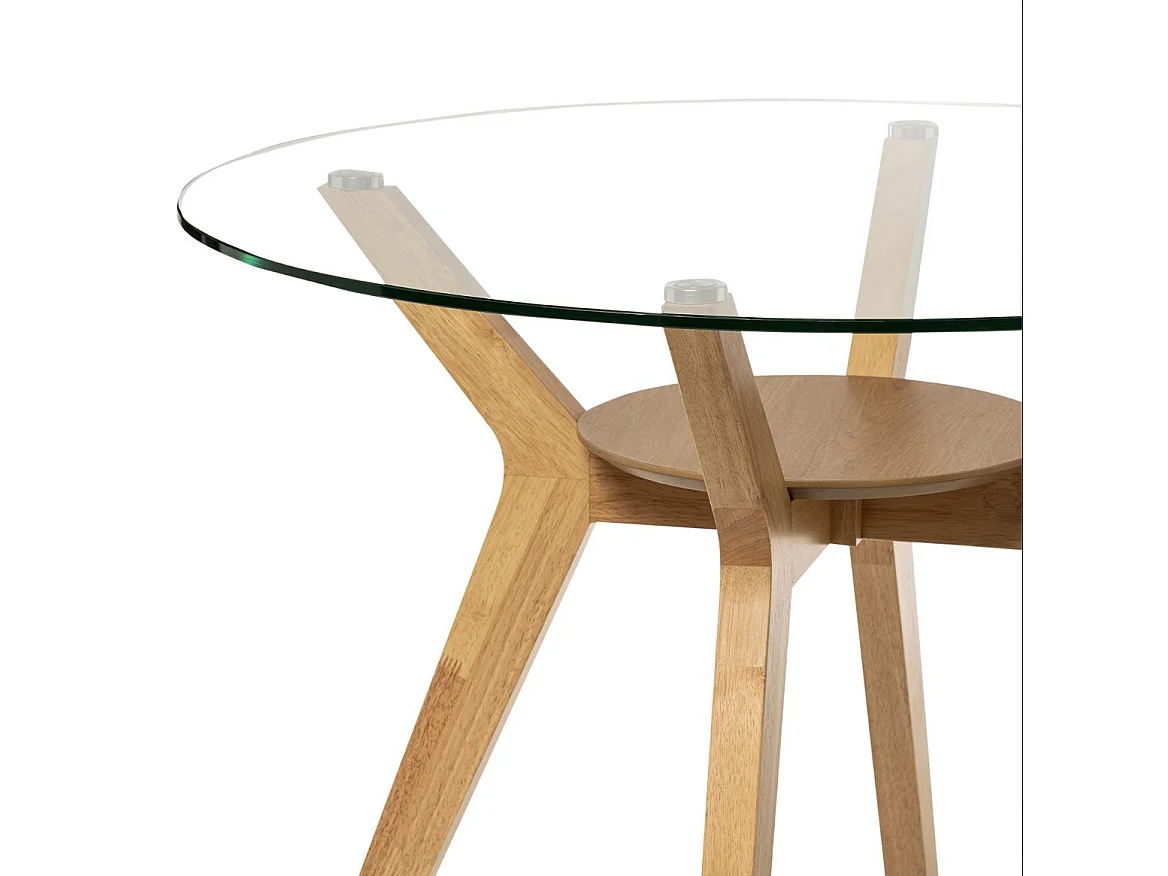 Table ronde Sarena en chêne ou noyer – Alliance parfaite de charme et style naturel-Couleur Naturel-Diamètre 100 cm
