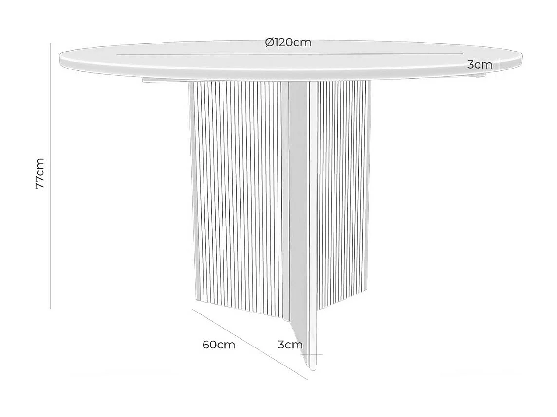 Table ronde moderne en bois noir Vazir – Élégance et originalité