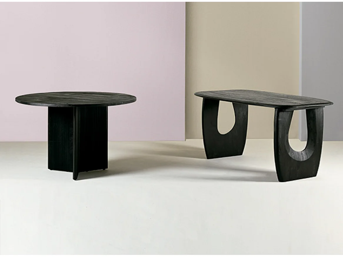 Table ronde moderne en bois noir Vazir – Élégance et originalité