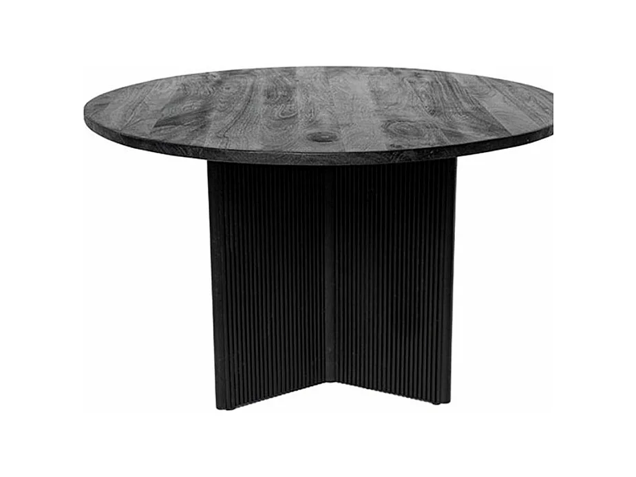 Table ronde moderne en bois noir Vazir – Élégance et originalité