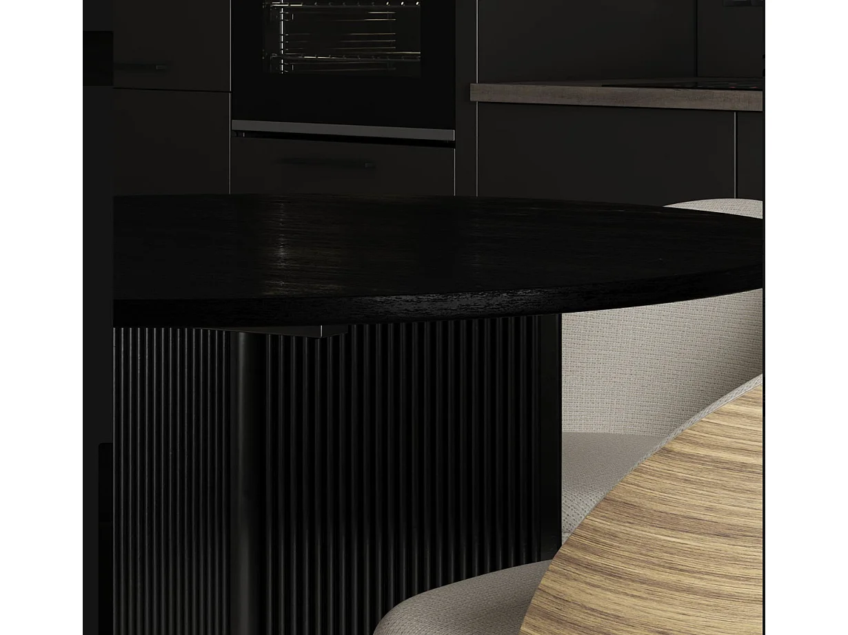 Table ronde moderne en bois noir Vazir – Élégance et originalité