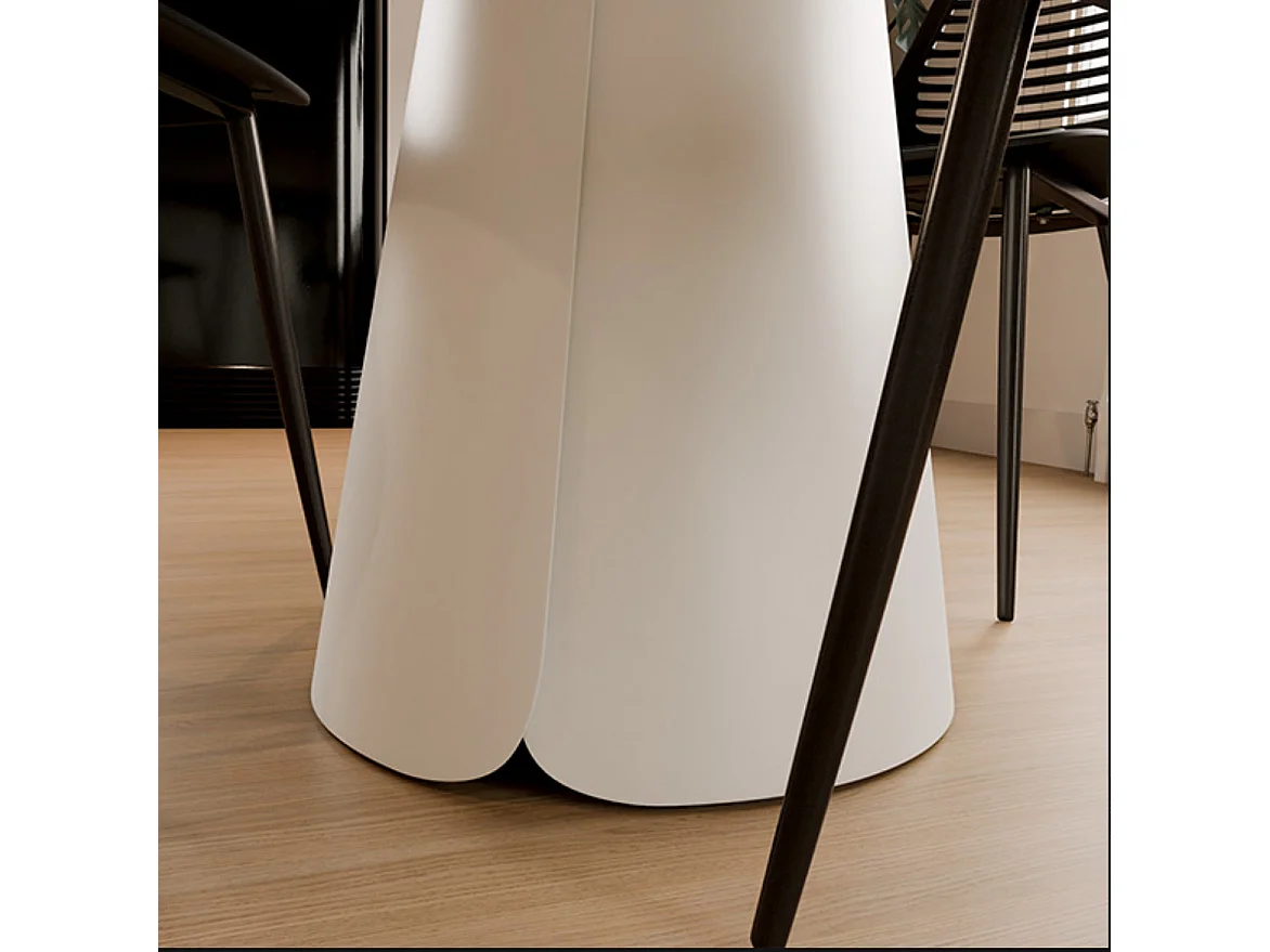 Table ronde Kyria – Design minimaliste et élégance contemporaine-Couleur Naturel/Blanc