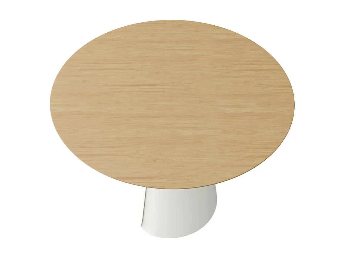 Table ronde Kyria – Design minimaliste et élégance contemporaine-Couleur Naturel/Blanc