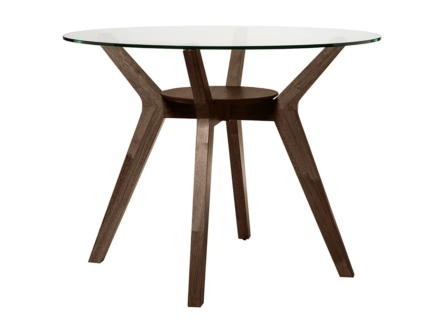 Table ronde Sarena en chêne ou noyer – Alliance parfaite de charme et style naturel-Couleur Marron-Diamètre 100 cm