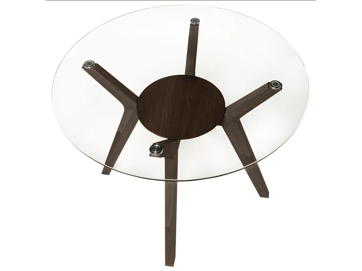 Table ronde Sarena en chêne ou noyer – Alliance parfaite de charme et style naturel-Couleur Marron-Diamètre 100 cm