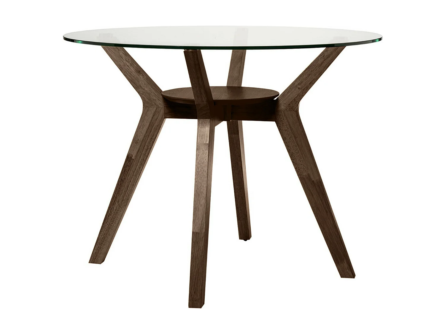 Table ronde Sarena en chêne ou noyer – Alliance parfaite de charme et style naturel-Couleur Marron-Diamètre 120 cm