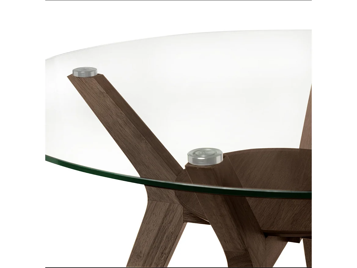 Table ronde Sarena en chêne ou noyer – Alliance parfaite de charme et style naturel-Couleur Marron-Diamètre 120 cm