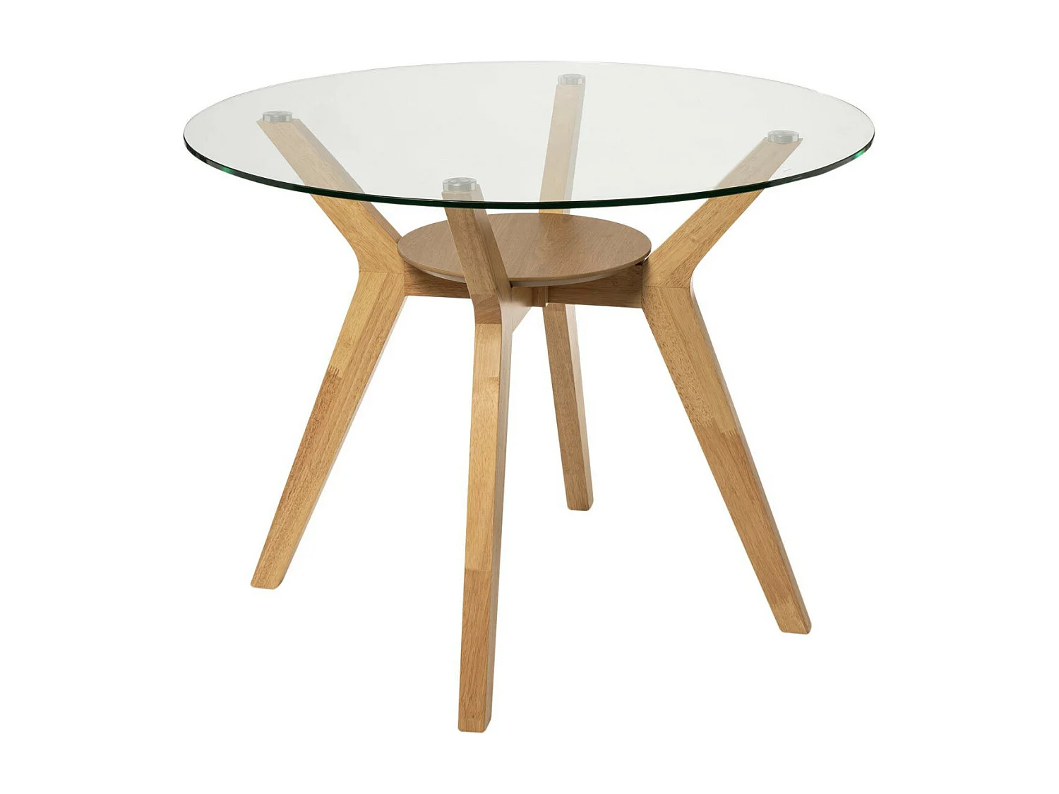Table ronde Sarena en chêne ou noyer – Alliance parfaite de charme et style naturel-Couleur Marron-Diamètre 120 cm
