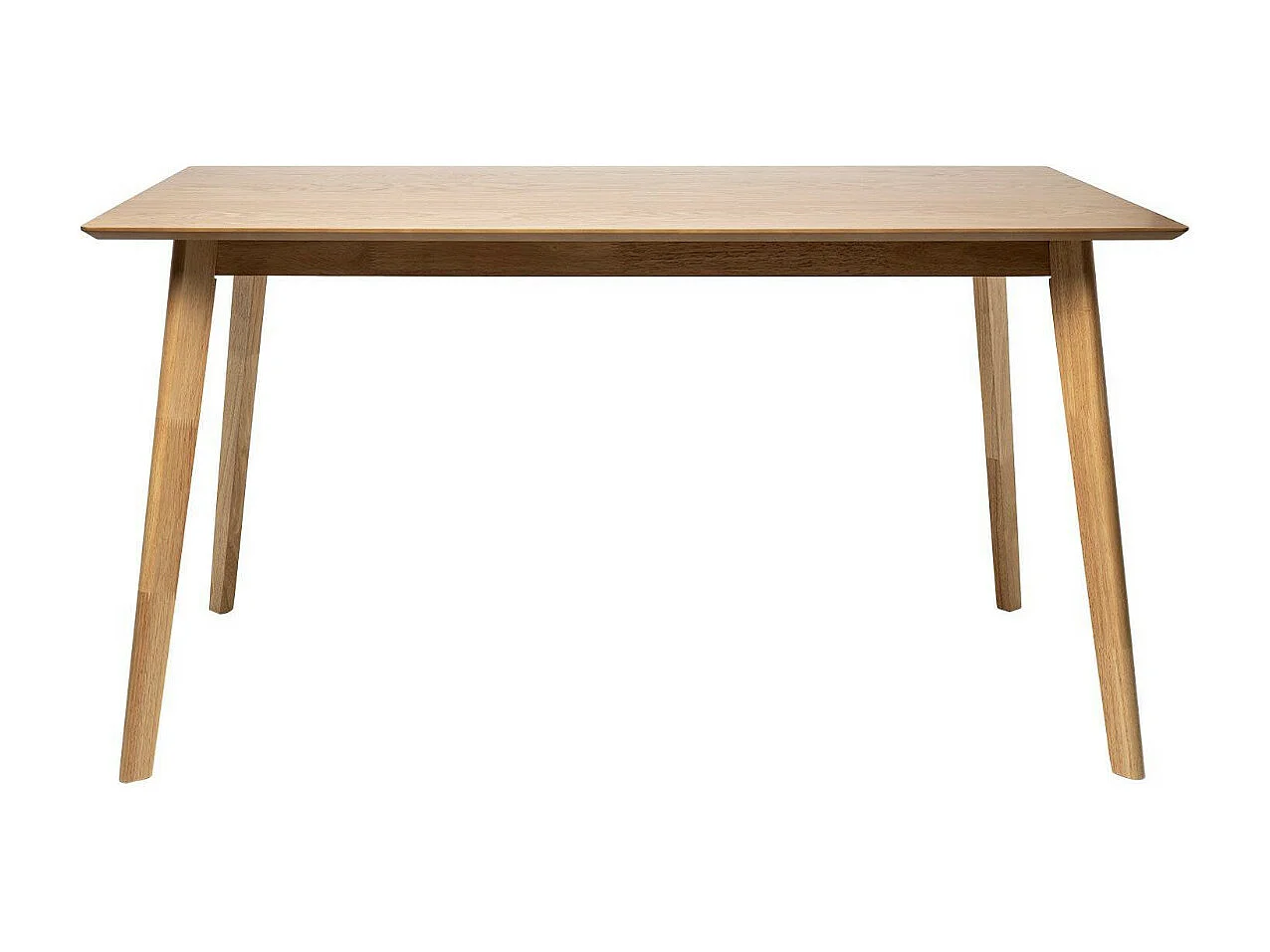 Table de cuisine rectangulaire Askin – Finition blanc brillant et pieds en bois clair-Couleur Naturel-Largeur 120 cm